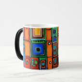 抽象芸術非対称正方形 モーフィングマグカップ (正面左)