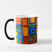 抽象芸術非対称正方形 モーフィングマグカップ (左)