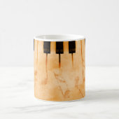抽象芸術音楽の背景 – キーボードとミュージカルn コーヒーマグカップ (中央)