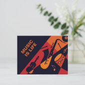 抽象芸術音楽カスタム文字はがき ポストカード (スタンド正面)