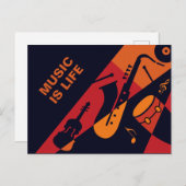 抽象芸術音楽カスタム文字はがき ポストカード (正面/裏面)