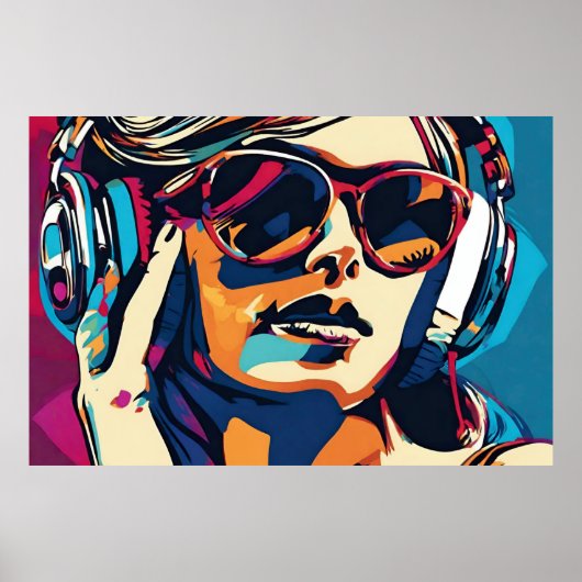 抽象芸術音楽ポップ・アートのアート2ポスター ポスター (正面)