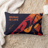 抽象芸術音楽名前をカスタムすると文字装飾用クッション ランバークッション (ブランケット)