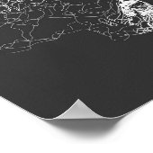 抽象芸術頭顔素晴らしラインアート ポスター (角)