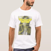 抽象芸術顔と蝶 Tシャツ (正面)