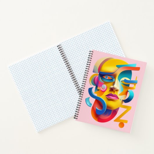 抽象芸術顔アートウーマン抽象芸術顔 ノートブック (内部)