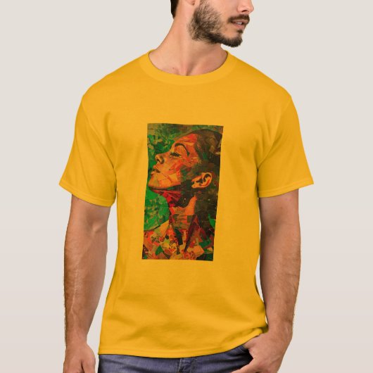 抽象芸術顔アートメンズ Tシャツ (正面)