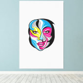 抽象芸術顔アートロゴデザイン キャンバスプリント (インサイチュ (ウッドフロア))