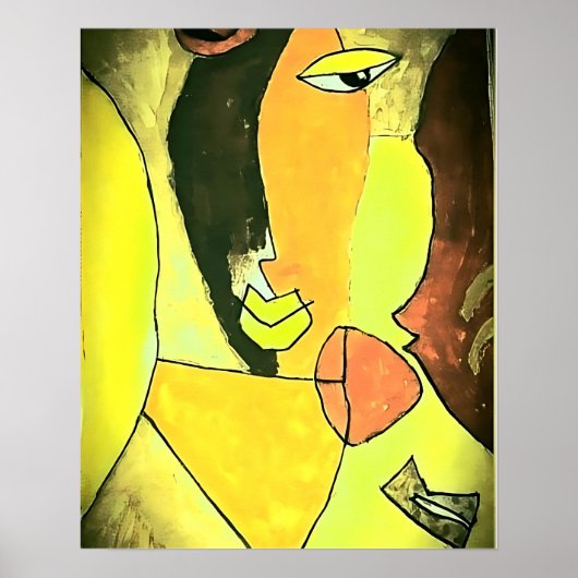 抽象芸術顔アート – トーン ポスター (正面)