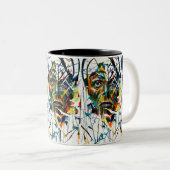 抽象芸術顔エイリアン ツートーンマグカップ (正面右)