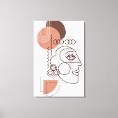 抽象芸術顔サイドアートとピンクの茶色の形 キャンバスプリント (正面)