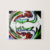 抽象芸術顔ハクナマタタアートプリント ジグソーパズル (横)