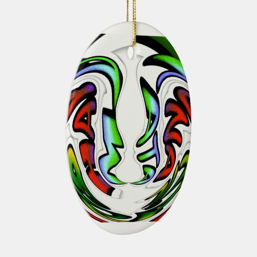 抽象芸術顔ハクナマタタアートプリント セラミックオーナメント (右)