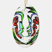 抽象芸術顔ハクナマタタアートプリント セラミックオーナメント (左)