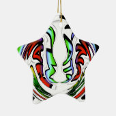 抽象芸術顔ハクナマタタアートプリント セラミックオーナメント (右)