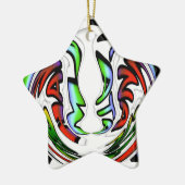 抽象芸術顔ハクナマタタアートプリント セラミックオーナメント (左)