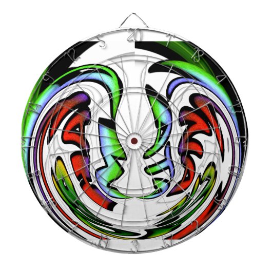 抽象芸術顔ハクナマタタアートプリント ダーツボード (正面)