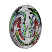 抽象芸術顔ハクナマタタアートプリント ダーツボード (正面左)