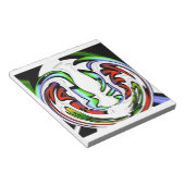 抽象芸術顔ハクナマタタアートプリント ノートパッド (アングル)