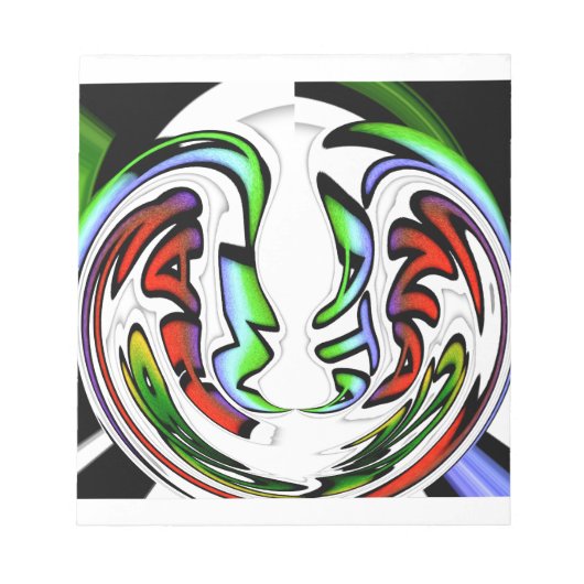 抽象芸術顔ハクナマタタアートプリント ノートパッド (正面)