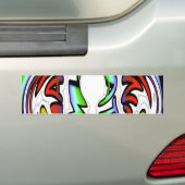 抽象芸術顔ハクナマタタアートプリント バンパーステッカー (車上)