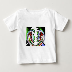 抽象芸術顔ハクナマタタアートプリント ベビーTシャツ
