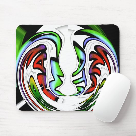 抽象芸術顔ハクナマタタアートプリント マウスパッド (マウス)