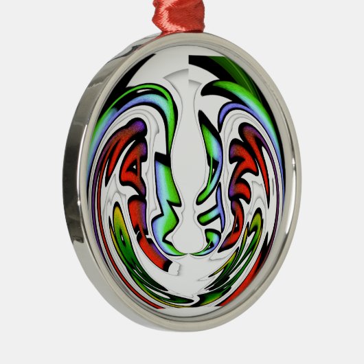 抽象芸術顔ハクナマタタアートプリント メタルオーナメント (右)