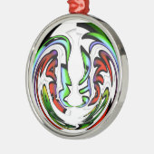 抽象芸術顔ハクナマタタアートプリント メタルオーナメント (左)