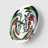 抽象芸術顔ハクナマタタアートプリント ラウンド壁時計 (傾斜)