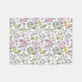 抽象芸術顔フィンガードールラインアート フリースブランケット (正面(横))