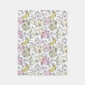 抽象芸術顔フィンガードールラインアート フリースブランケット (正面)