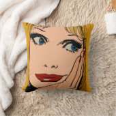 抽象芸術顔ブロンド クッション (ブランケット)