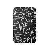 抽象芸術顔マスク:ジオメトリパターン バスマット (正面縦)