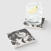 抽象芸術顔付随芸術 ストーンコースター (横)