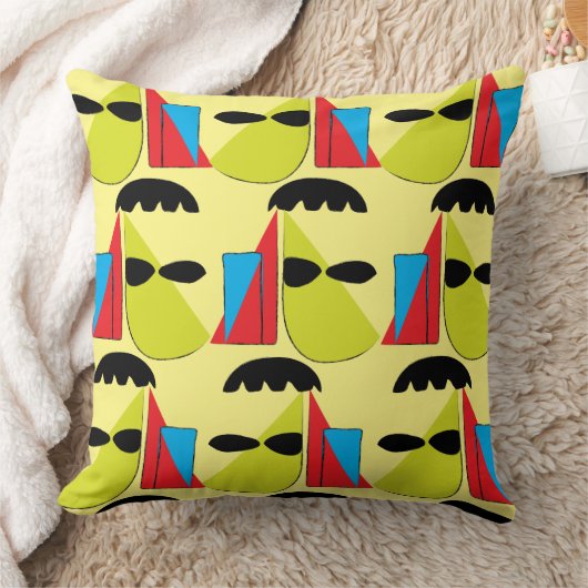 抽象芸術顔抽象芸術アート クッション (ブランケット)