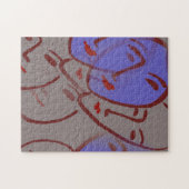 抽象芸術顔 ジグソーパズル (横)