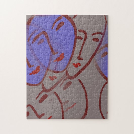 抽象芸術顔 ジグソーパズル (縦)