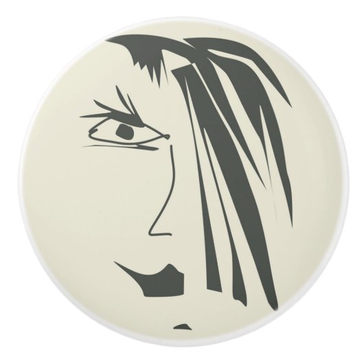 抽象芸術顔。 セラミックノブ (正面)