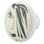 抽象芸術顔。 セラミックノブ (右)