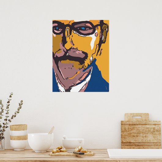 抽象芸術顔 ポスター (キッチン)