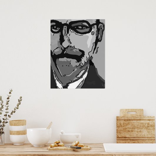 抽象芸術顔 ポスター (キッチン)