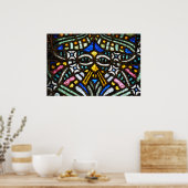 抽象芸術顔 ポスター (キッチン)