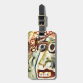 抽象芸術顔 ラゲッジタグ (正面縦)