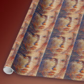 抽象芸術顔 ラッピングペーパー