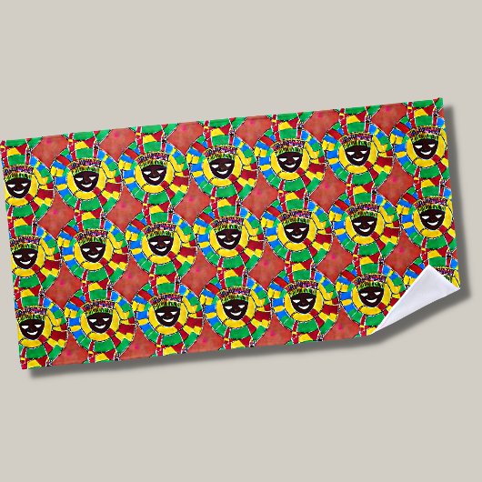 抽象芸術顔（円パターン内のHeaddress） ビーチタオル