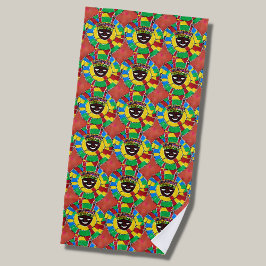 抽象芸術顔（円パターン2にHeaddressを含む） ビーチタオル