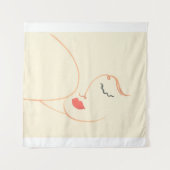 抽象芸術顔。美しい女性。ファッション タペストリー (正面(横))