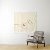 抽象芸術顔。美しい女性。ファッション タペストリー (インサイチュ(横))