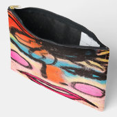 抽象芸術顔（花付） アクセサリーポーチ (見開き)